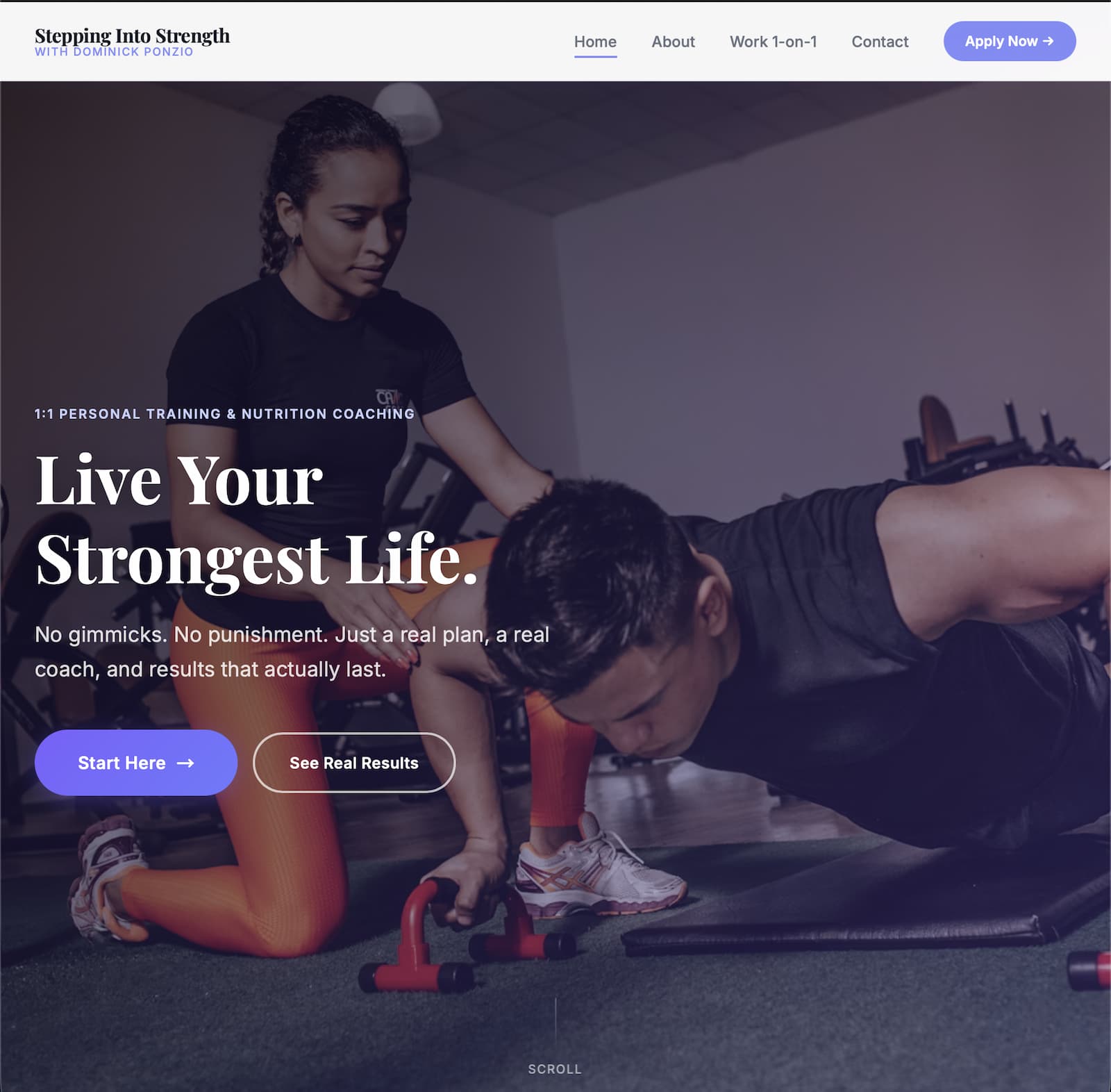 Screenshot of Stepping Into Strength website